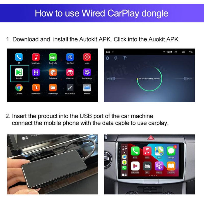 Wireless Carplay Adapter For Android / Apple - Usb Bluetooth Module