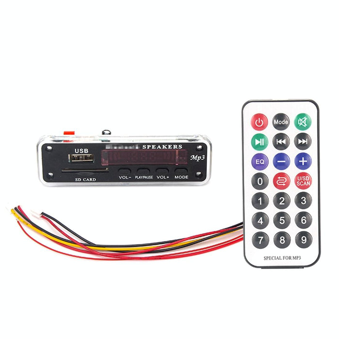 12V Car Audio Mp3 Player Board With Bluetooth & Remote - Fm Radio Sd / Usb