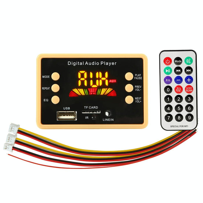 12V Car Mp3 Player Board W / Bluetooth & Remote - Fm Radio Tf / Usb