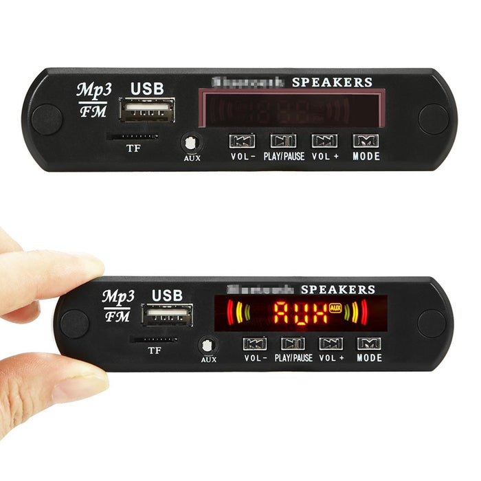 12V Car Mp3 Player Board With Fm Radio Bluetooth Recording Power Amp Remote - Usb / Tf / Aux