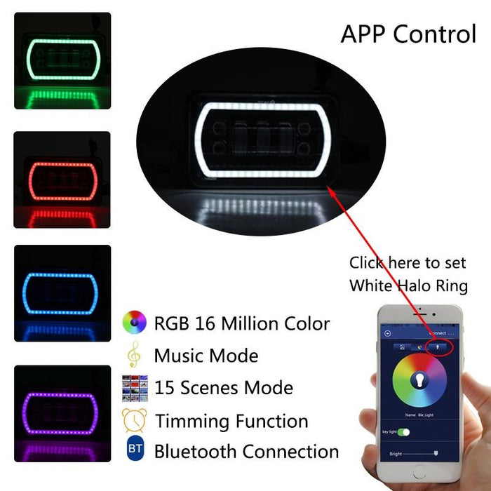 5 Inch 30W Dc 10 - 30V 7200Lm Ip67 Car Led Turn Signal / Headlight With Angel Eyes