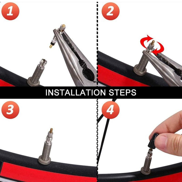 30-Piece Detachable French Valve Core For Bicycles Ruled Style