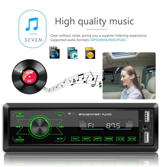 12V Car Radio Receiver Mp3 Player - Bluetooth Fm Usb Sd Card - Hands-Free Calling