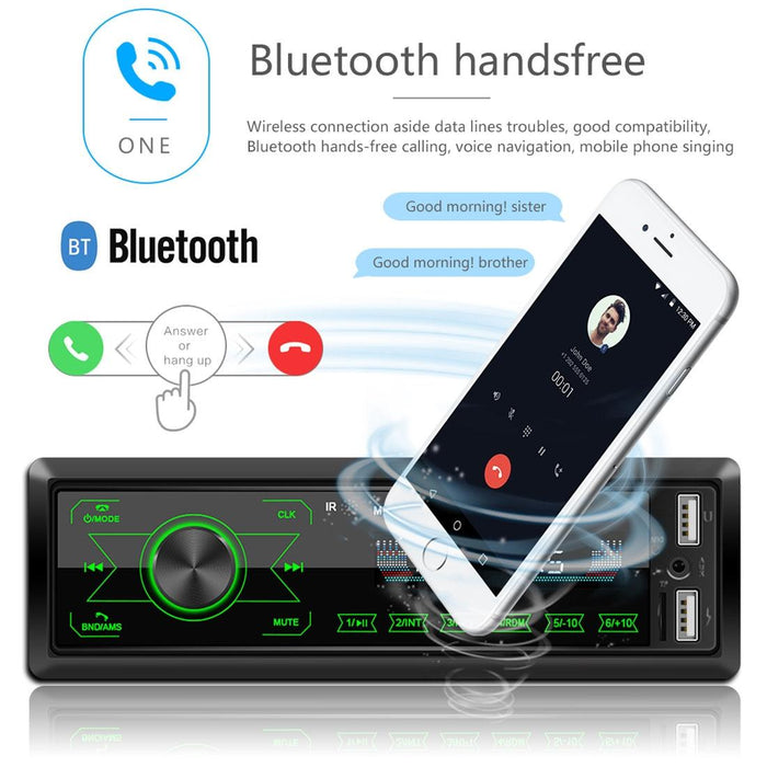 12V Car Radio Receiver Mp3 Player - Bluetooth Fm Usb Sd Card - Hands-Free Calling