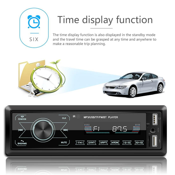 12V Car Radio Receiver Mp3 Player - Bluetooth Fm Usb Sd Card - Hands-Free Calling