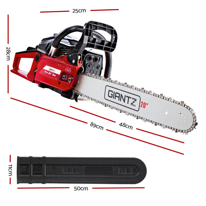 52Cc Petrol Commercial Chainsaw 20 Bar E-Start Tree Pruning Chain Saw