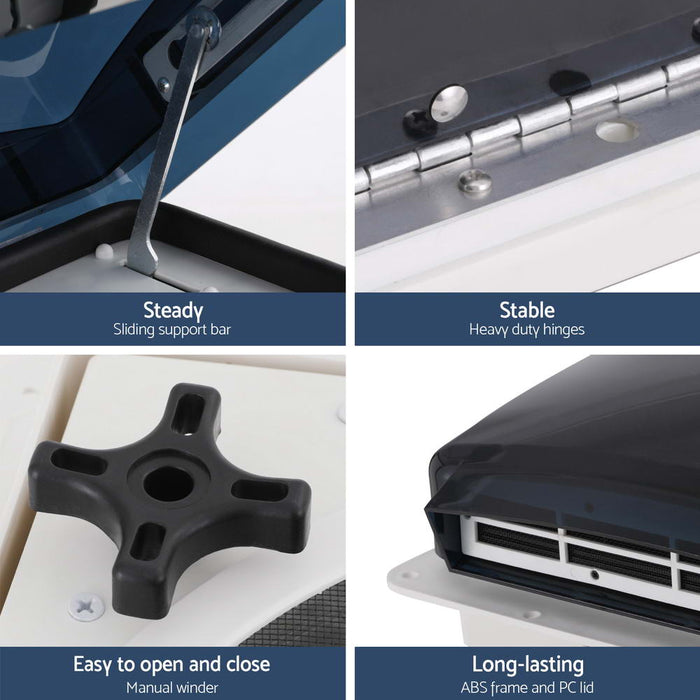 Caravan Air Vent Roof Hatch 12V Shower Fan Reversible Airlfow Rainy Use Camper