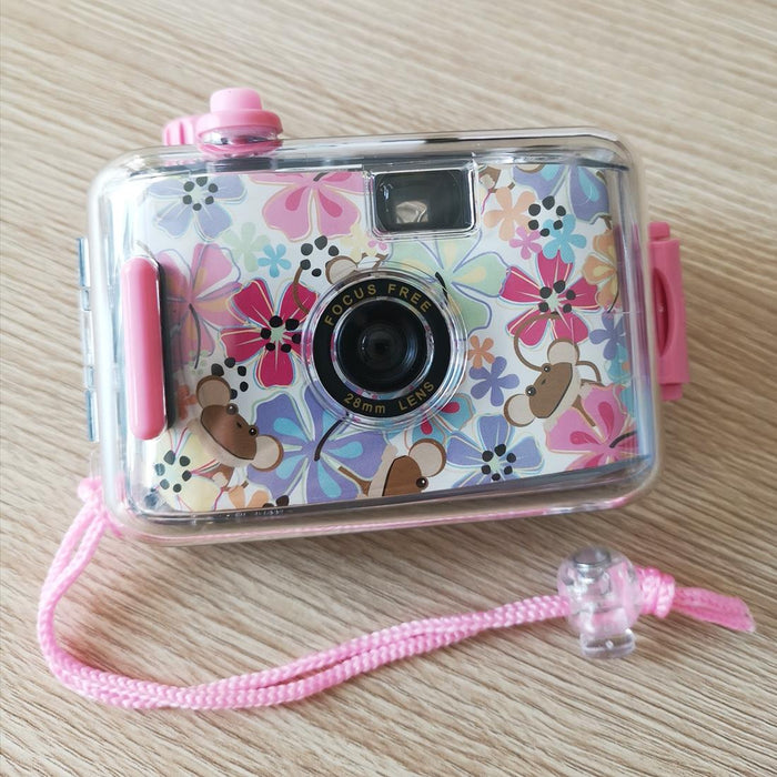 Suc4 Flowers Pattern Retro Film Camera Mini Point-And-Shoot Camera For Children 5M Waterproof