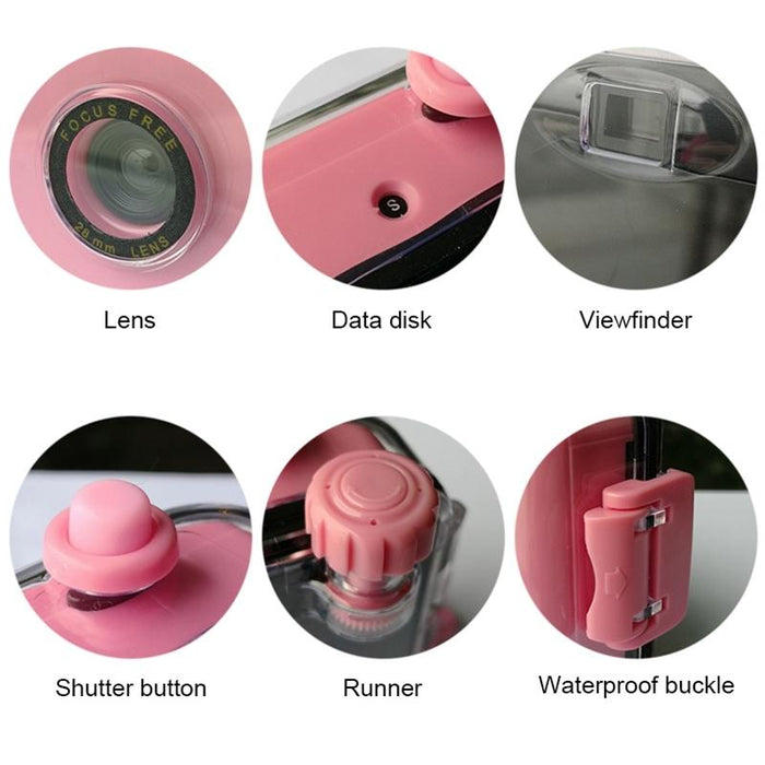 Suc4 Flowers Pattern Retro Film Camera Mini Point-And-Shoot Camera For Children 5M Waterproof