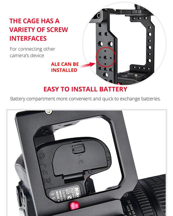 C8 Ylg0910 Handle Video Camera Cage Stabilizer Black