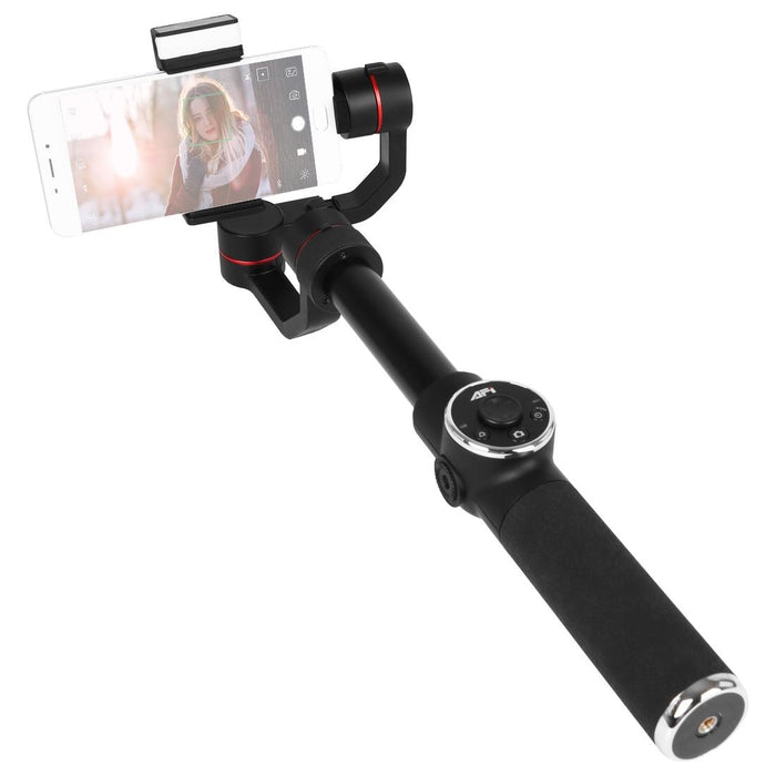 V5 Smooth 3-Axis Handheld Aluminum Brushless Gimbal Stabilizer With Tripod Mount & Fill Light For Smartphones Within 6 Inch Support Face Tracking Black