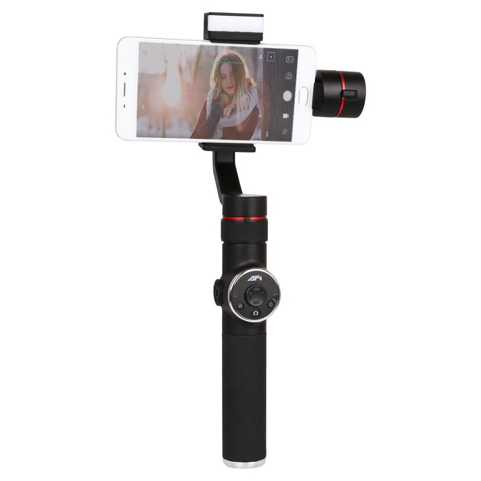 V5 Smooth 3-Axis Handheld Aluminum Brushless Gimbal Stabilizer With Tripod Mount & Fill Light For Smartphones Within 6 Inch Support Face Tracking Black