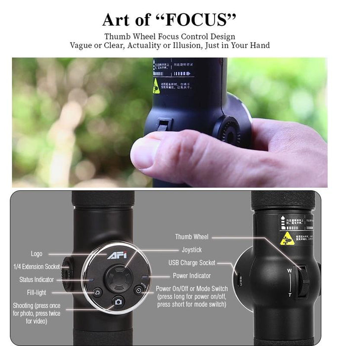 V5 Smooth 3-Axis Handheld Aluminum Brushless Gimbal Stabilizer With Tripod Mount & Fill Light For Smartphones Within 6 Inch Support Face Tracking Black