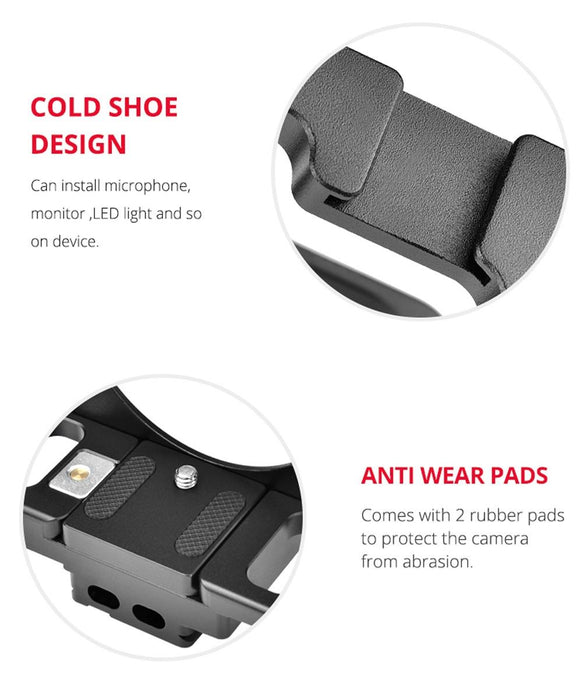 C15 Ylg0711A Video Camera Cage Stabilizer With Handle & Rail Rod For Nikon Z6 / Z7 Black