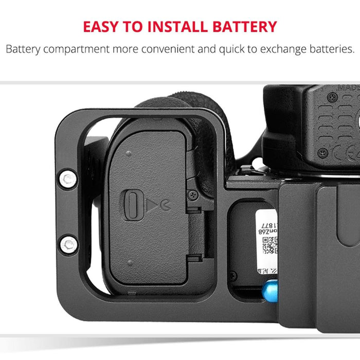 C15 Ylg0711A Video Camera Cage Stabilizer With Handle & Rail Rod For Nikon Z6 / Z7 Black