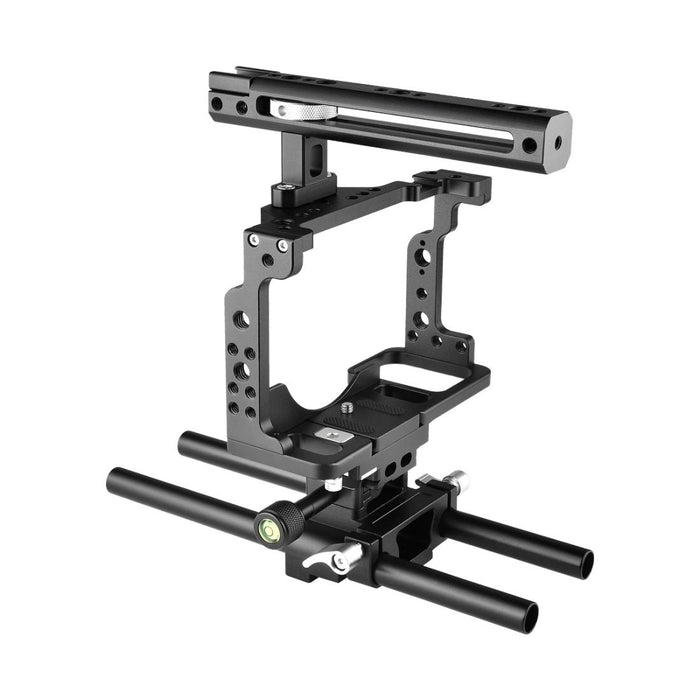 C15 Ylg0711A Video Camera Cage Stabilizer With Handle & Rail Rod For Nikon Z6 / Z7 Black