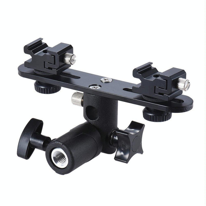 Double Hot Shoe Flash Stand Bracket