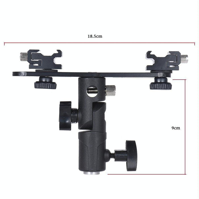 Double Hot Shoe Flash Stand Bracket