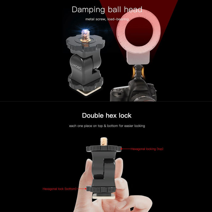 Pa1 Camera Universal Hot Shoe Holder Damping Ball-Head Bracket Black