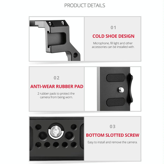 C22-A Ylg0334B-A Video Camera Cage Stabilizer For Canon Eos R5/R6/R Black