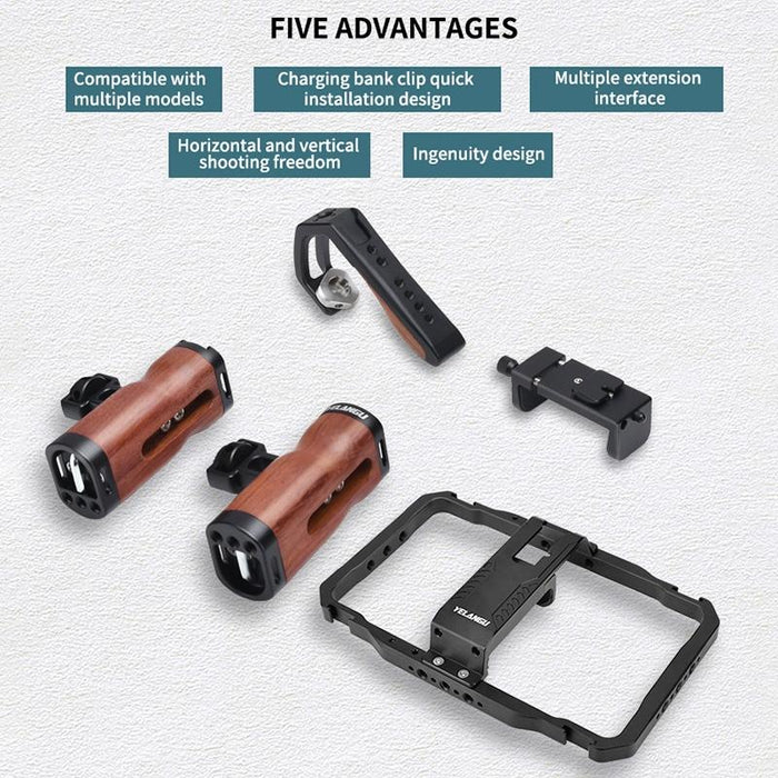 Lw101 Vlogging Live Broadcast Smartphone Video Rig Handles Stabilizer Kits