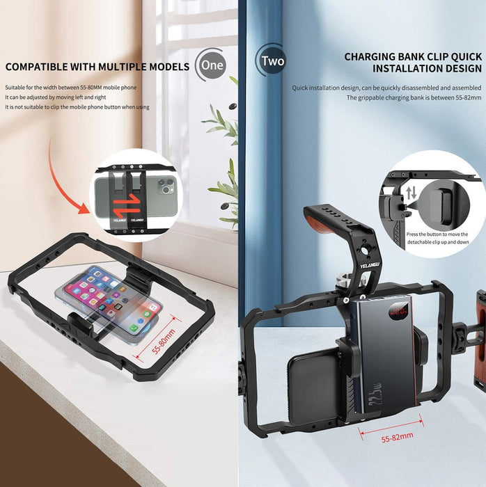 Lw101 Vlogging Live Broadcast Smartphone Video Rig Handles Stabilizer Kits