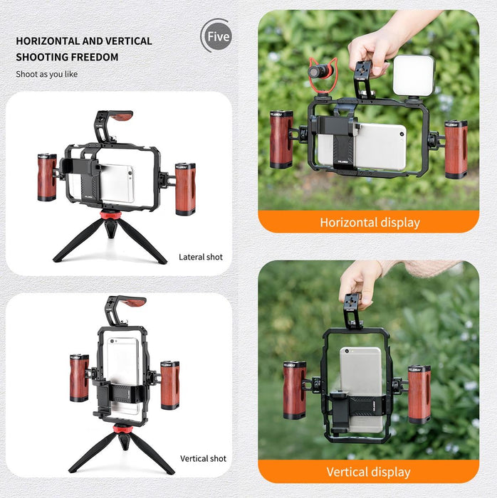 Lw101 Vlogging Live Broadcast Smartphone Video Rig Handles Stabilizer Kits