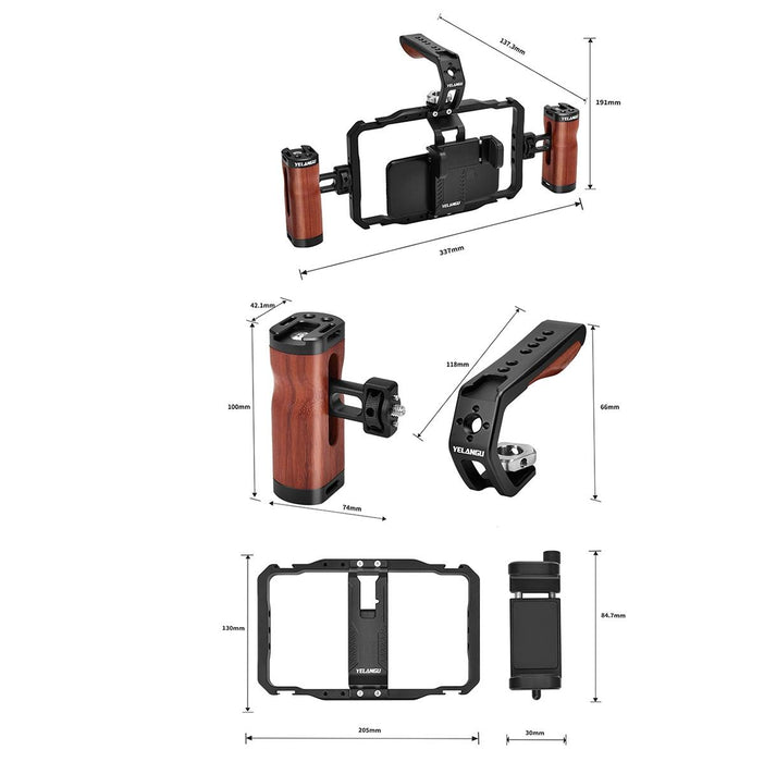 Lw101 Vlogging Live Broadcast Smartphone Video Rig Handles Stabilizer Kits