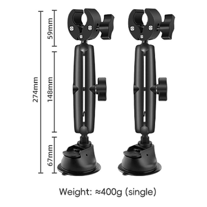 2 X Single-Leg Car Suction Cup Mount Crab Clamps Set Black