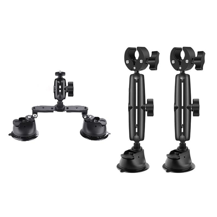 1 / 4 Inch Screw Dual-Leg Suction Cup Mount And 2 X Single-Leg Car Suction Cup Mount Crab Clamps Set Black