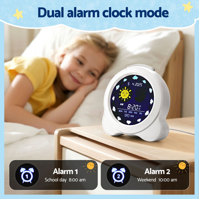 3.8" Digital Day Clock Calendar Alarm Lcd Display White