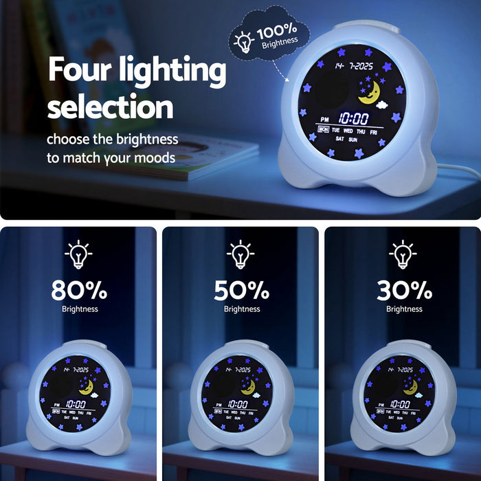 3.8" Digital Day Clock Calendar Alarm Lcd Display White