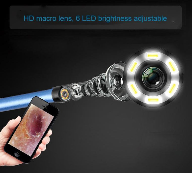 2 In 1 Usb Hd Visual Earwax Clean Tool Endoscope Borescope With Led Lights & Wifi Cable Length 2M