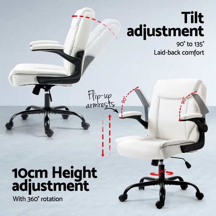 Executive Office Chair And Desk Set - White