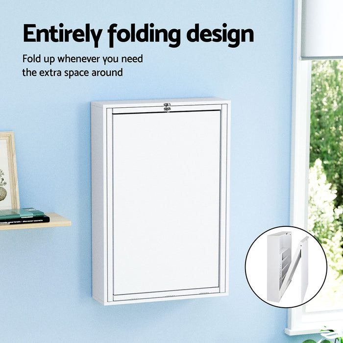 Foldable Wall Mount Leather Chair Desk Set