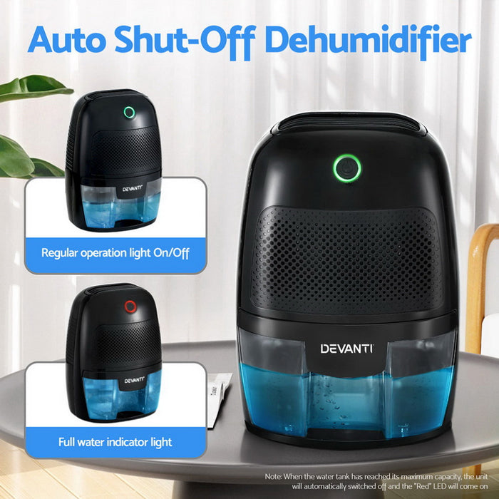 Dehumidifier 600Ml Air Purifier Black