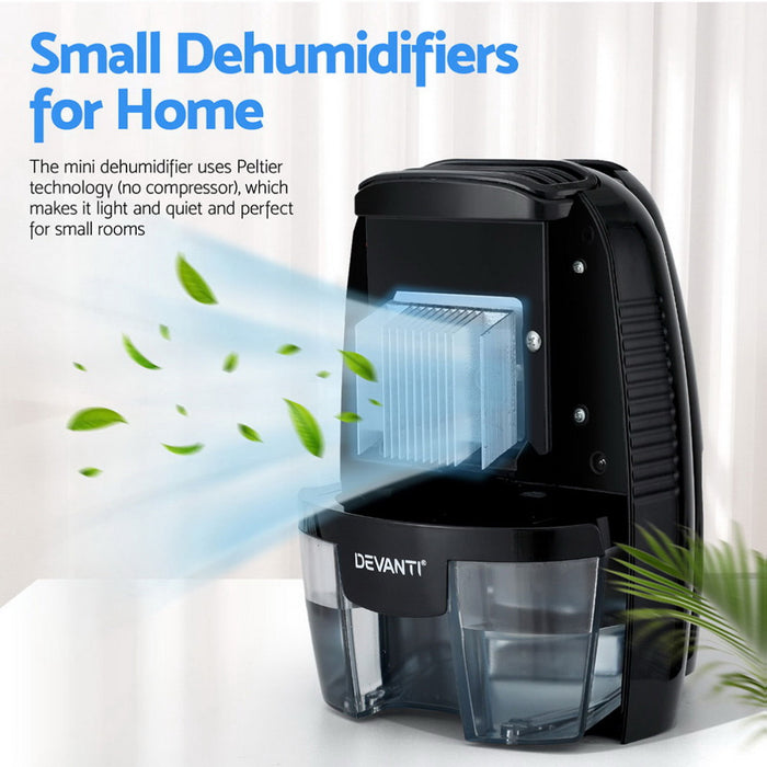 Dehumidifier 600Ml Air Purifier Black