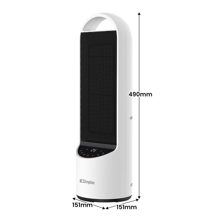 2Kw Personal Dc Digital Ceramic Heater In Black And White