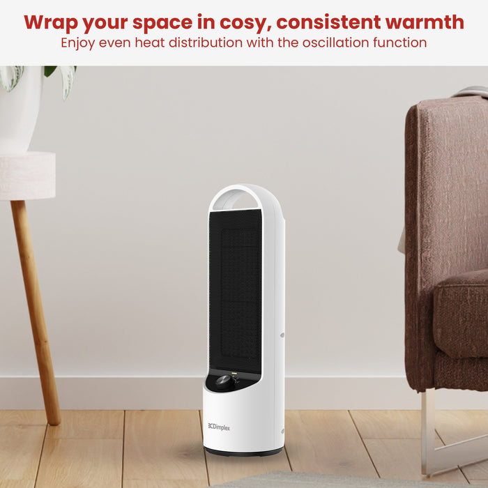 2Kw Personal Dc Ceramic Heater In Black And White