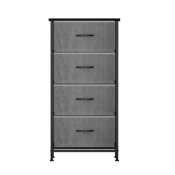 Chest Of 4 Drawers Storage Dresser Tallboy Grey