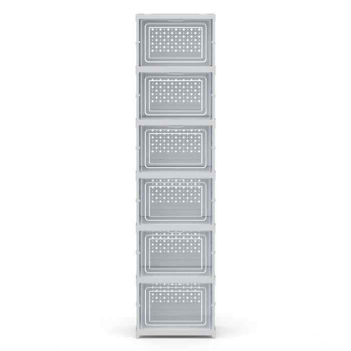 Foldable Shoe Rack Organizer 6 Tier Storage Shelf Hallway