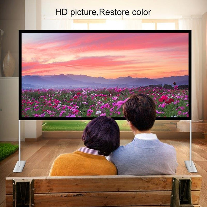 Outdoor Bracket Folding Polyester Projector Film Curtain - Size 120 Inch 16:9