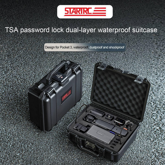 Waterproof Tsa Lock Suitcase For Dji Osmo Pocket Black