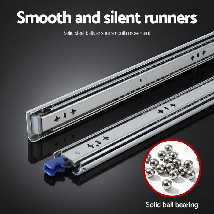 2X Drawer Slides Heavy Duty Full Extension Locking 700-1400Mm Length