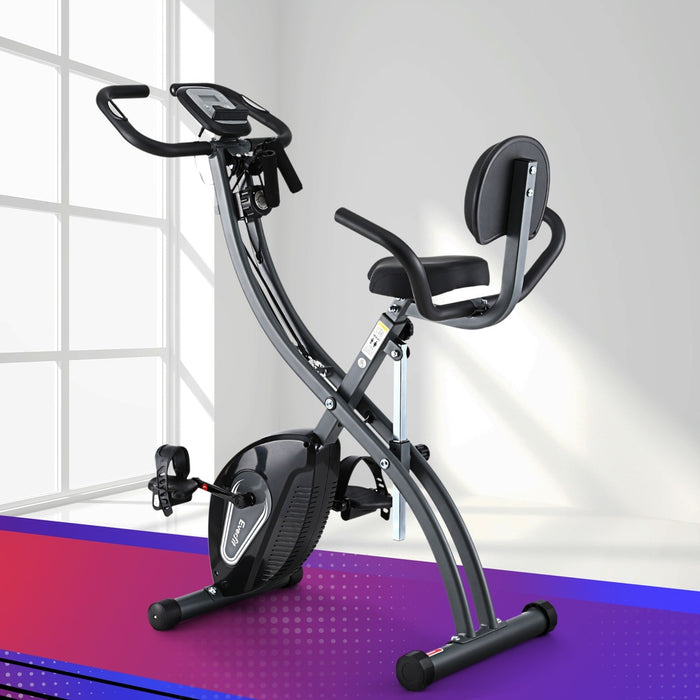 Folding Exercise Bike Magnetic X-Bike Aerobic Trainer Indoor Cycling