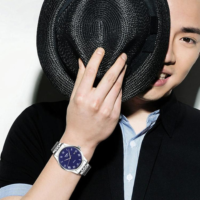 9058 Multifunctional Outdoor Fashion Waterproof Steel Strip Quartz Wrist Watch