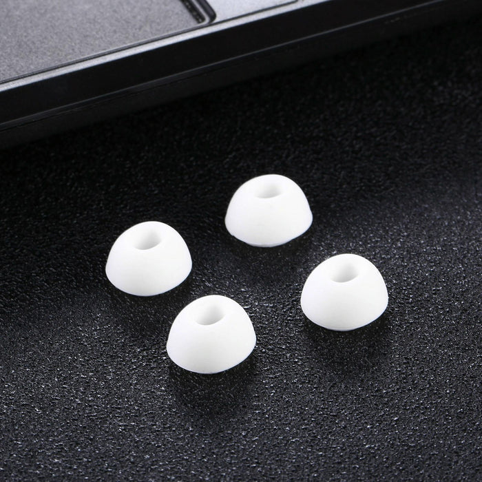 2 Pairs Soft Silicone Ear Caps With Net For Airpods Earphones - M