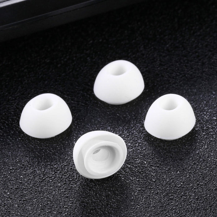 2 Pairs Soft Silicone Ear Caps With Net For Airpods Earphones - L