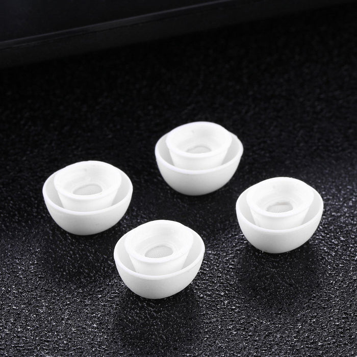 2 Pairs Soft Silicone Ear Caps With Net For Airpods Earphones - L