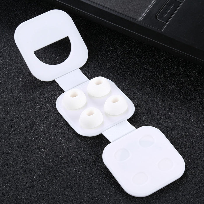 2 Pairs Soft Silicone Ear Caps With Net For Airpods Earphones - L